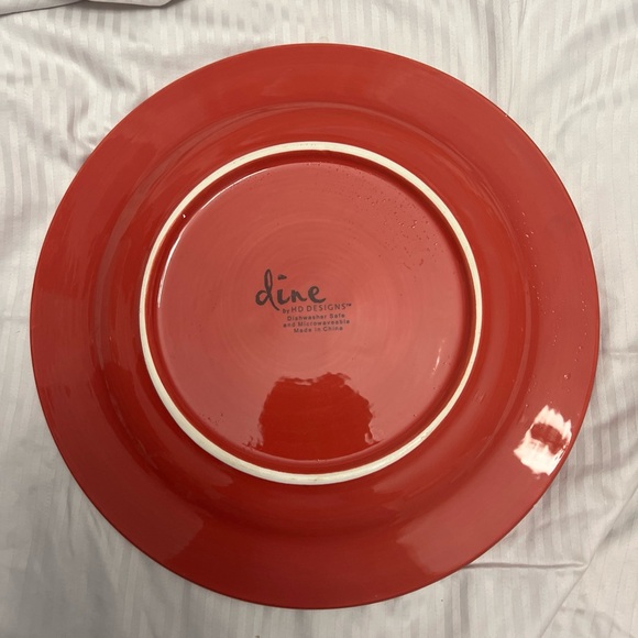 DINE Italian Pottery  By HD Designs 10.5”Dinner Plates Rooster 2 PC Lot - Picture 2 of 5